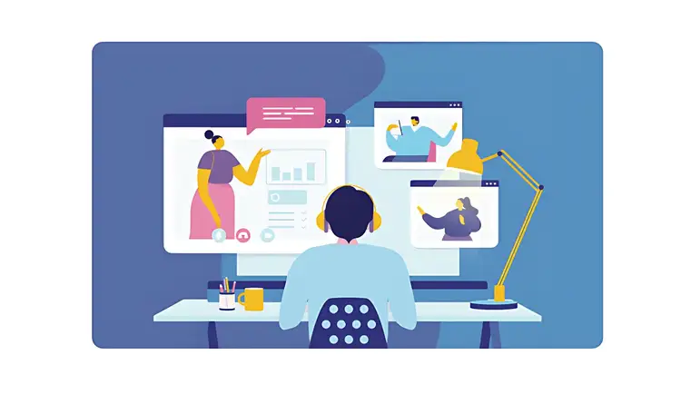 person on a computer